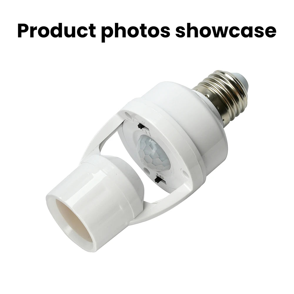 Motion Sensor Led Lamp Base E27 Socket Converter Light Bulb Holder Adapter Switch Adjustable PIR Human Induction Light Accessory Oasis Select