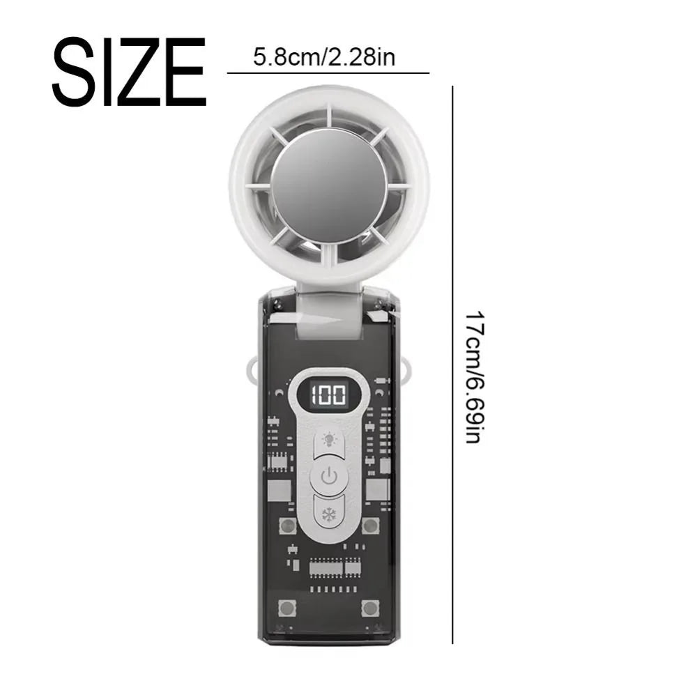 Portable Handheld High-Speed Cooling Fan Outdoor Transparent Mecha Fan USB Mini Desktop Turbine Ice Home Appliances Fan Oasis Select