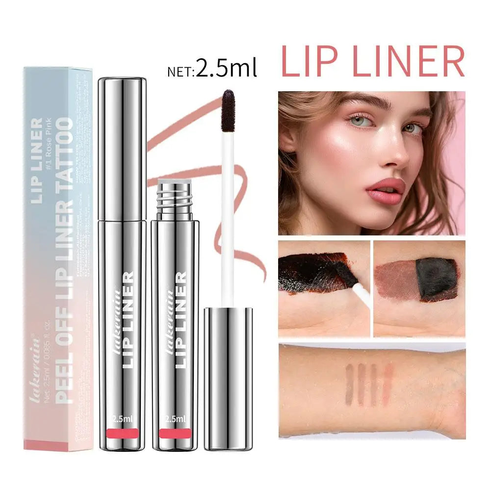 Waterproof Lip Liner Peel Off Tattoo Lipgloss Waterproof Long Lasting Matte Lip Tint Brown Contour Tear-off Lips Stain Cosmetic Oasis Select