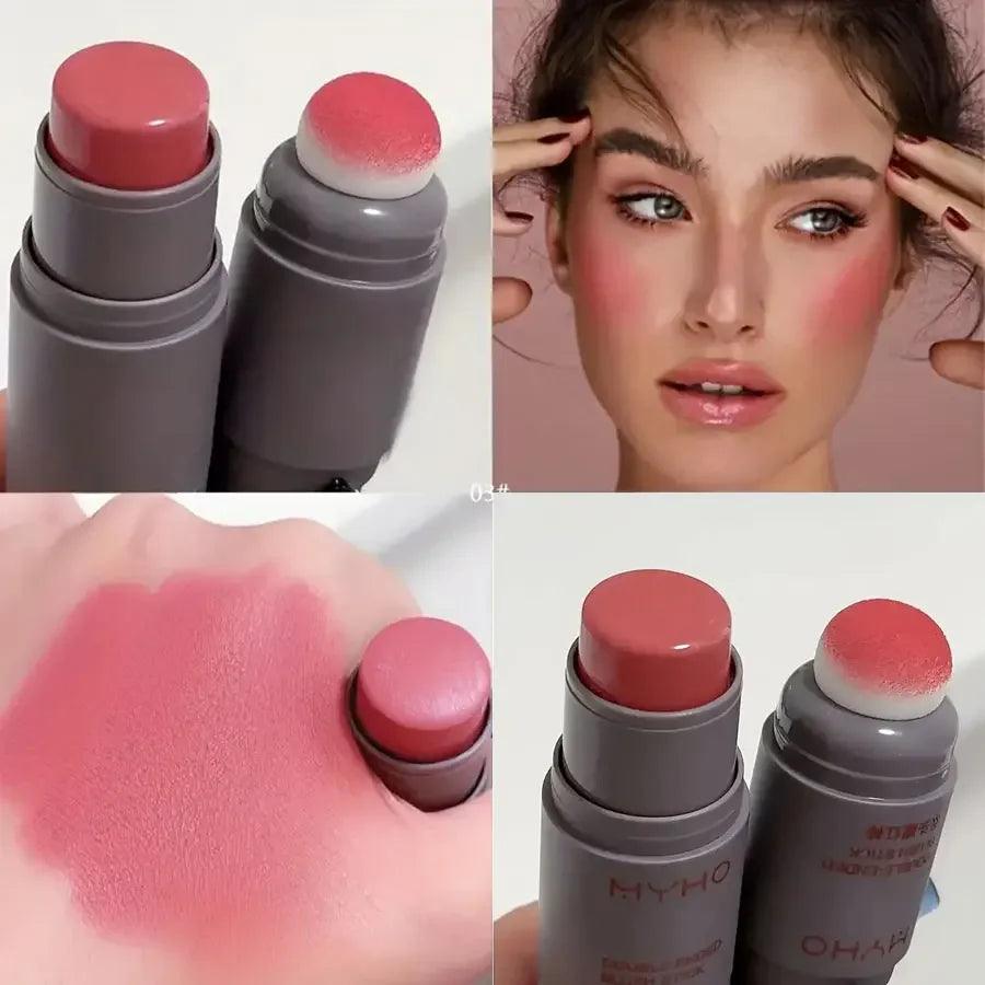 Double-Ended Creamy Blush Stick – Matte, Long-Lasting | Lakerain