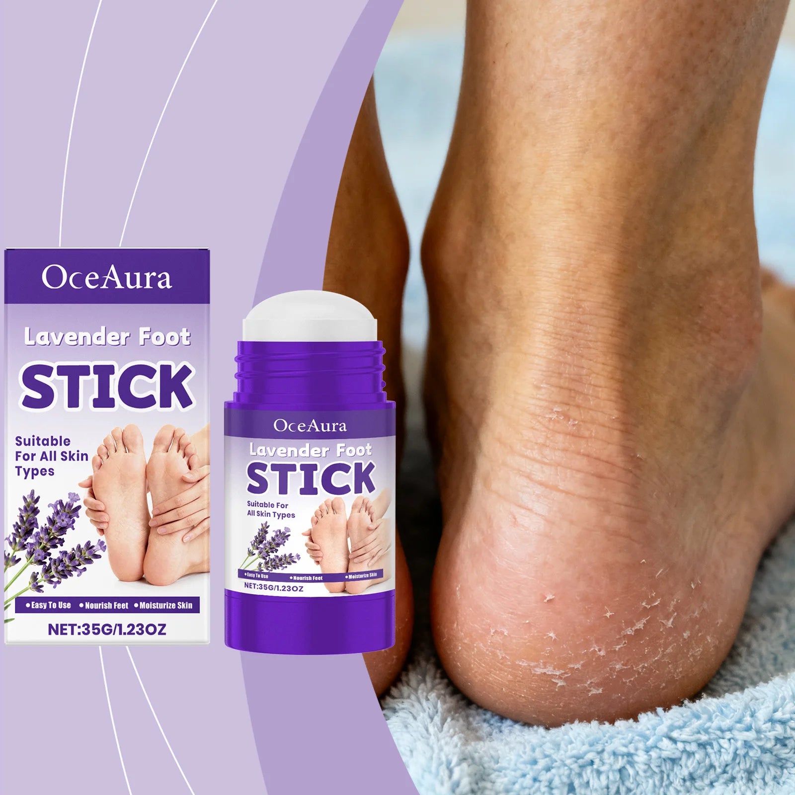 Anti Crack Foot Cream Lavender Repair Heel Cracking Exfoliation Dead Skin Removal Softening Skin Hand Foot Moisturizing Balm Oasis Select