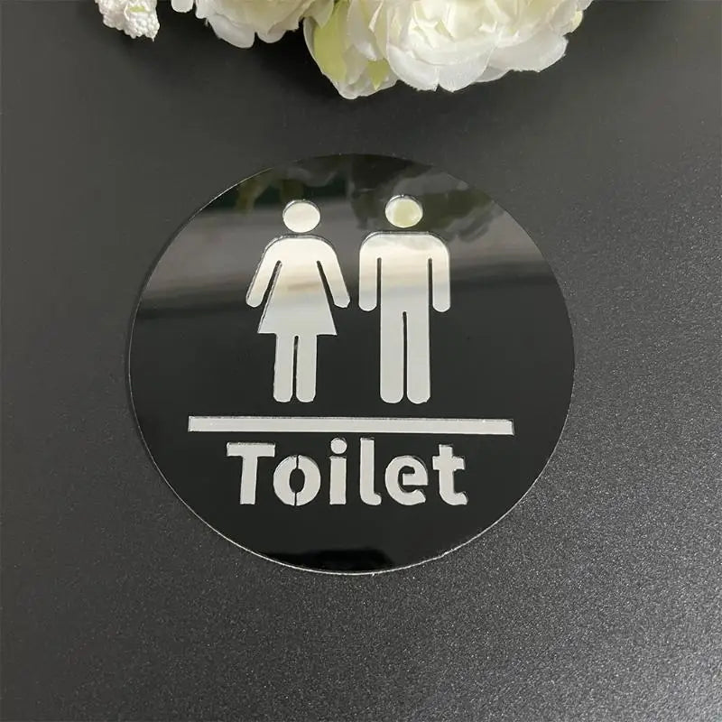 3.94-inch Acrylic Toilet Sign For Men And Women, Bathroom Identification, Round And Square Toilet Mirror Decals For Home Decor. Oasis Select A3