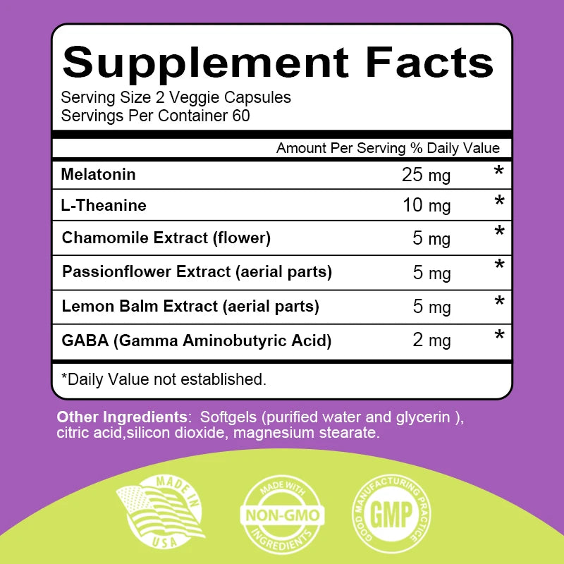 Melatonin Capsules 120ct – Non-GMO & Gluten-Free Sleep Support