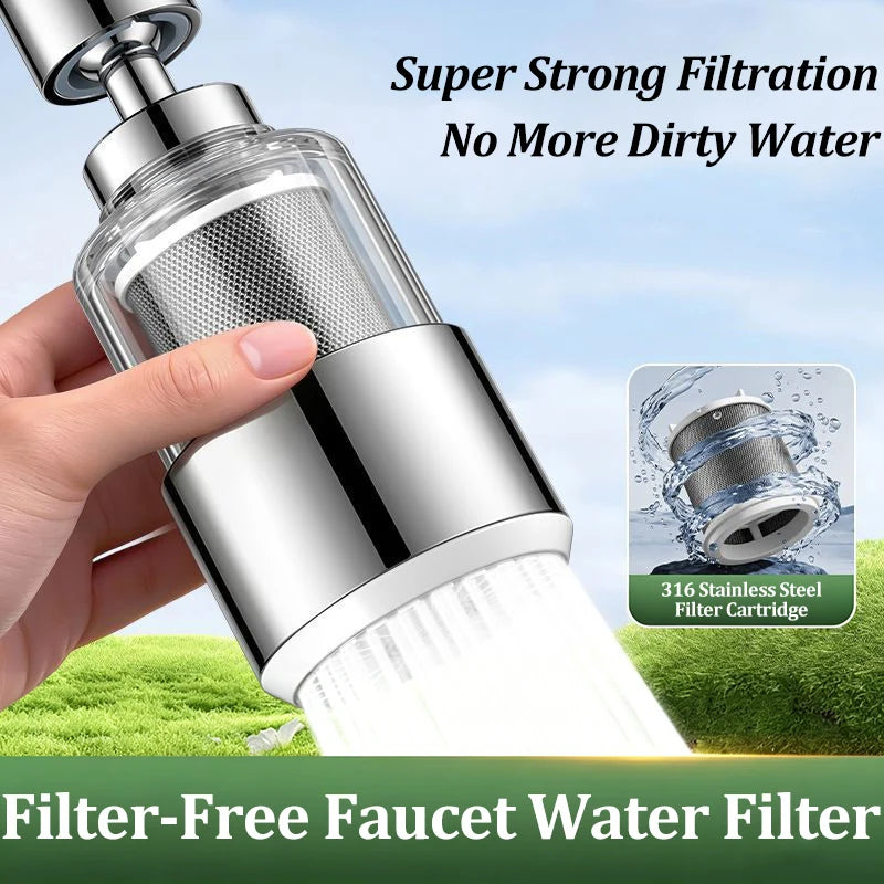 2-Mode Kitchen Faucet Filter & Anti-Splash Nozzle Extender