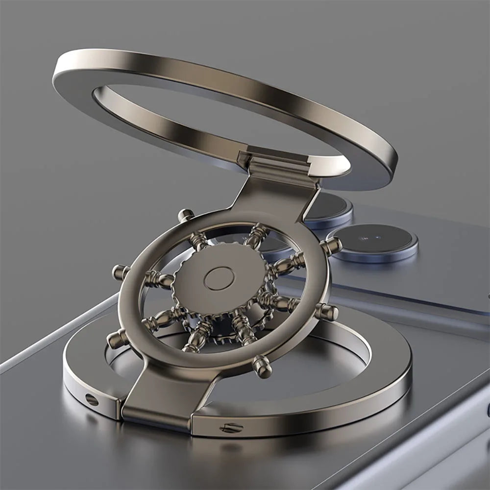 Finger Ring Bracket Decompression 360° Double-Sided Magnetic Rotate Gyroscope Phone Holder Grip For IPhone All Smartphone Stand Oasis Select BK