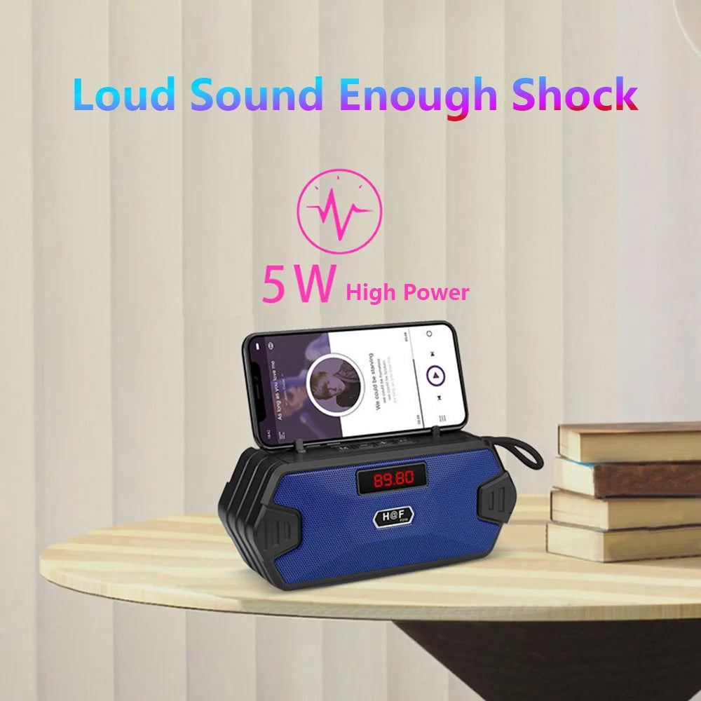 AyeBeau Portable Bluetooth 5.0 Speaker FM Radio Bass Subwoofer