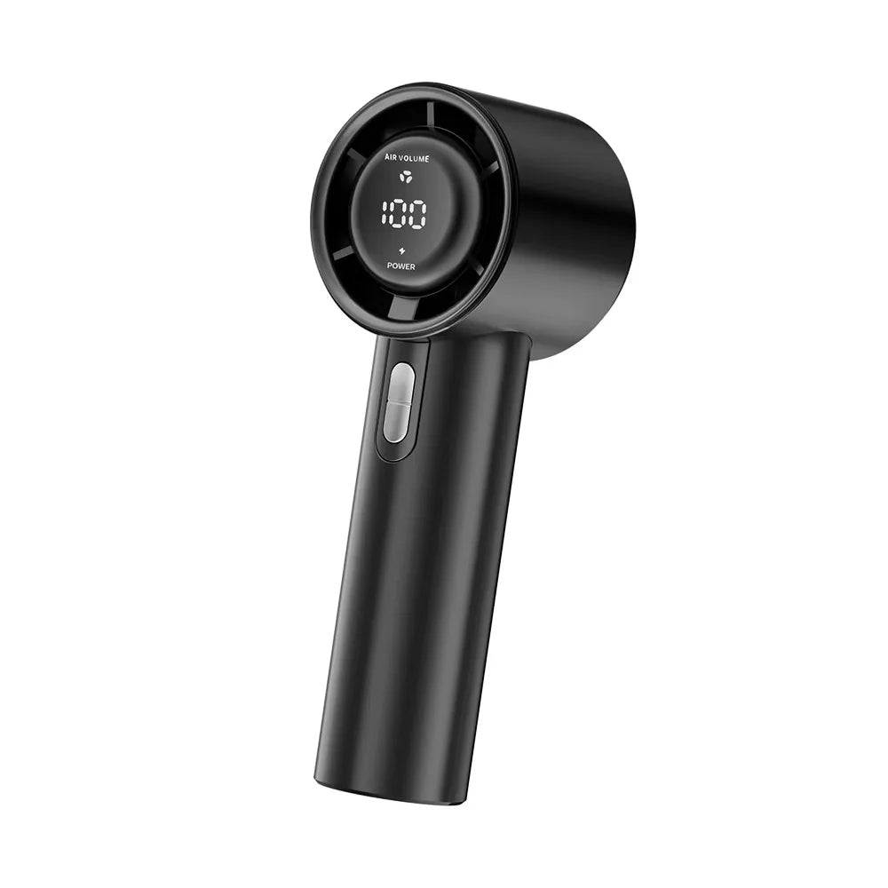 USB Rechargeable Mini Handheld Fan Powerful Wind Ultra-Quiet Small Electric Fan 100 Speed 3000 MAh Cooling and Ice Pack Fan Oasis Select Black