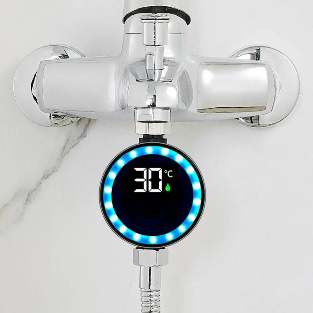 Shower LED Water Thermometer with Temperature Display for Household Gauge Sensing Accessories Oasis Select