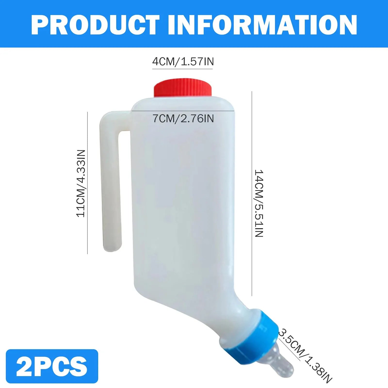 800ml Hanging Lamb & Calf Feeding Bottle with Scale – 2 Pack Animal Feeding Bottle Oasis Select