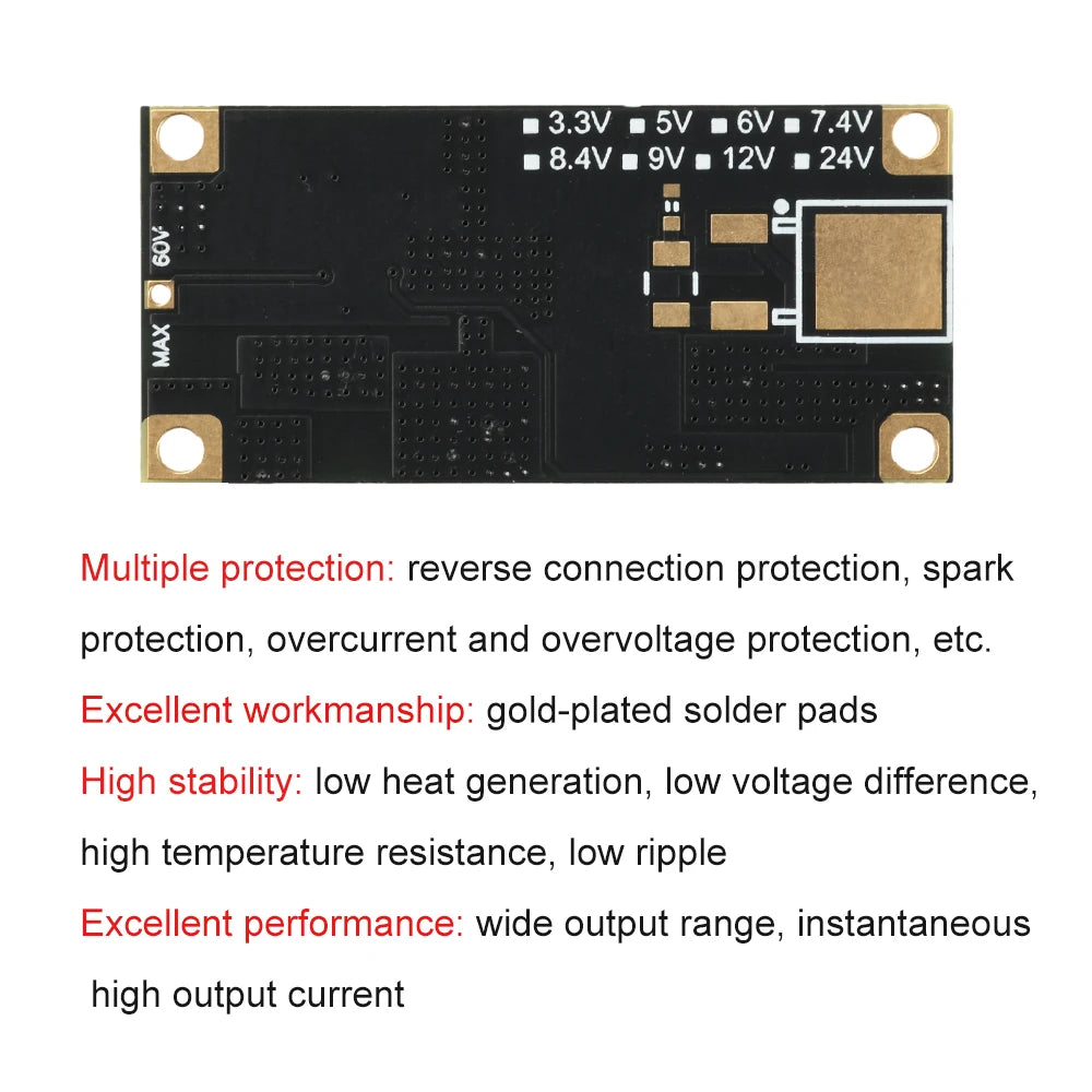 DC-DC 6.5V-60V to 5V 12V Voltage Stabilizing Step-Down Module Mini-Low-Profile Buck Converter Power Supply Oasis Select