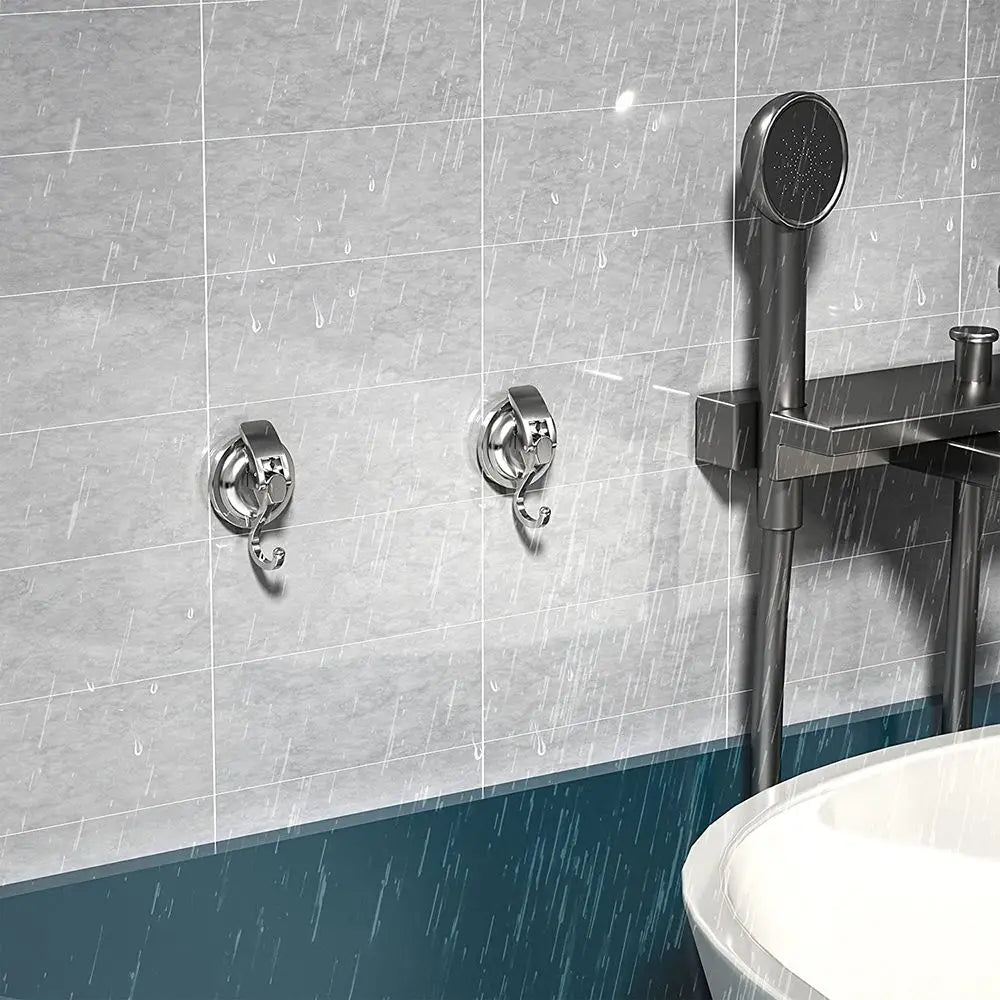 Removable Polished Easy to Install Chrome-Plated Organization Bathroom Shower Suction Cup Hooks Oasis Select