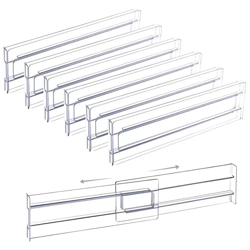 1Pcs Transparent Drawer Dividers Adjustable Expandable Drawer Dividers for Clothes Utensils Cosmetics Office Storage Oasis Select Default Title