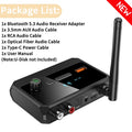 Bluetooth 5.3 Audio Receiver Support USB U-Disk Play Wireless Adapter R/L 2 RCA/3.5MM AUX/Optical Fiber Jack For Car Kit Speaker Oasis Select Black 1PCS v5.3