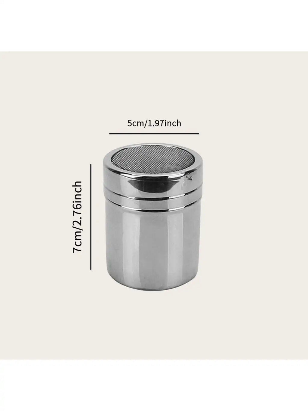 1pc-Silver stainless steel mesh tube type dusters dusting salt shaker spice jar Salt Sugar Pepper Shaker Box Cocoa Icing Powder Oasis Select Silver
