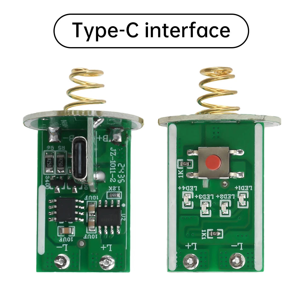 3-4.2V LED Drive Board Type-c Micro USB Charging Flashlight Drive Switch PCB Circuit Board DIY Light Kit for 18650 26650 Battery Oasis Select Type-C