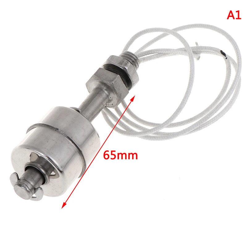 1Pcs Mini Vertical Water Level Sensor Stainless Steel Float Switch Indicator for Home Automation Oasis Select 65mm 220V