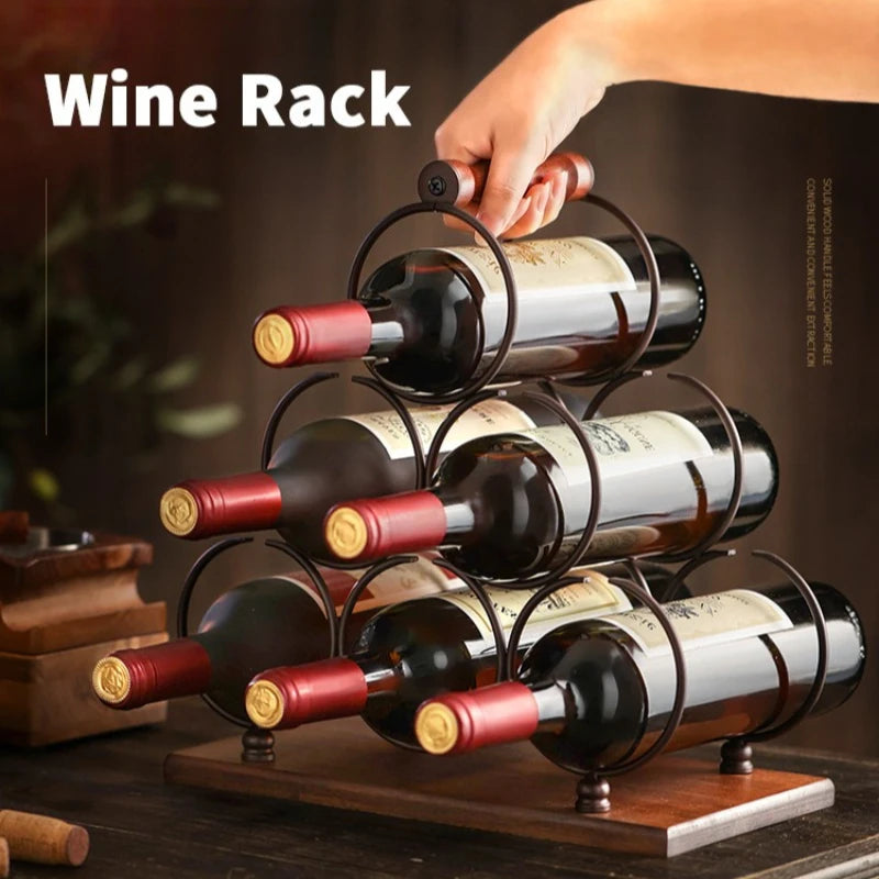 Creative red wine rack ornament Solid wood wine rack upside down red wine glass rack Home living room European wine cabinet Oasis Select