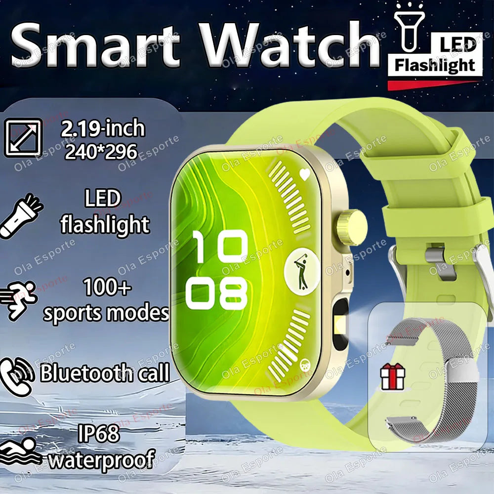 Ola Esporte LED Flashlight Smartwatch 2.01" Bluetooth Fitness