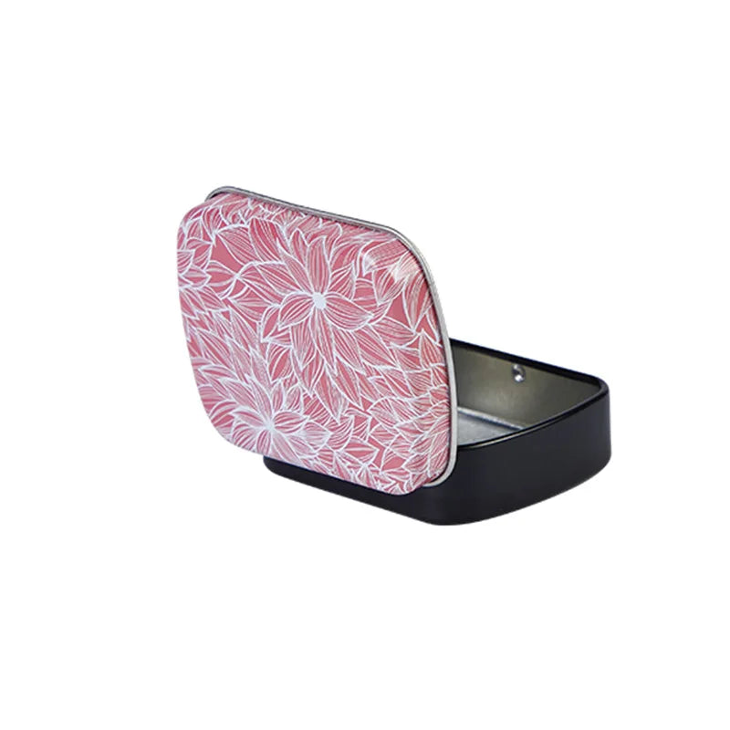 Mini Hinged Metal Tin Box – Flip Lid Storage Case 60x45mm