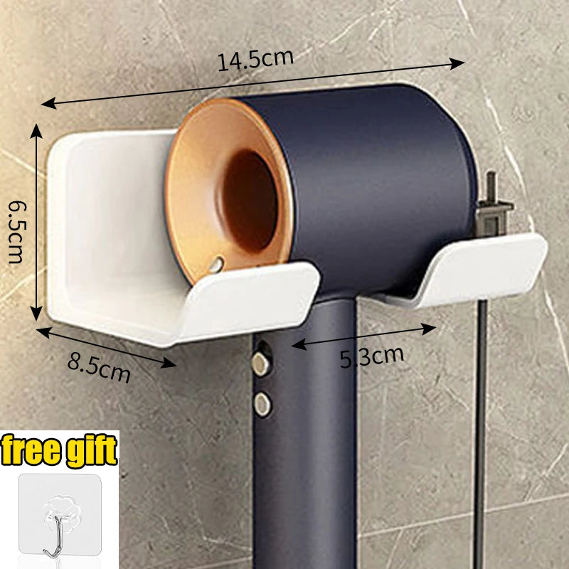 Hair Dryer Holder Wall Mounted Wall Dryer Cradle white black greyHairdryer Blow Dryer Organizer for Bathroom Bathroom Shelves Oasis Select A-White-4pcs