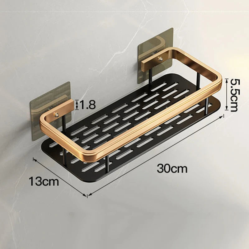 1-3 Piece Bathroom Shelves Drill-Free Shower Organizer Shelf Bathroom Toilet Space Aluminum Corner Shelf Bathroom Accessories Oasis Select