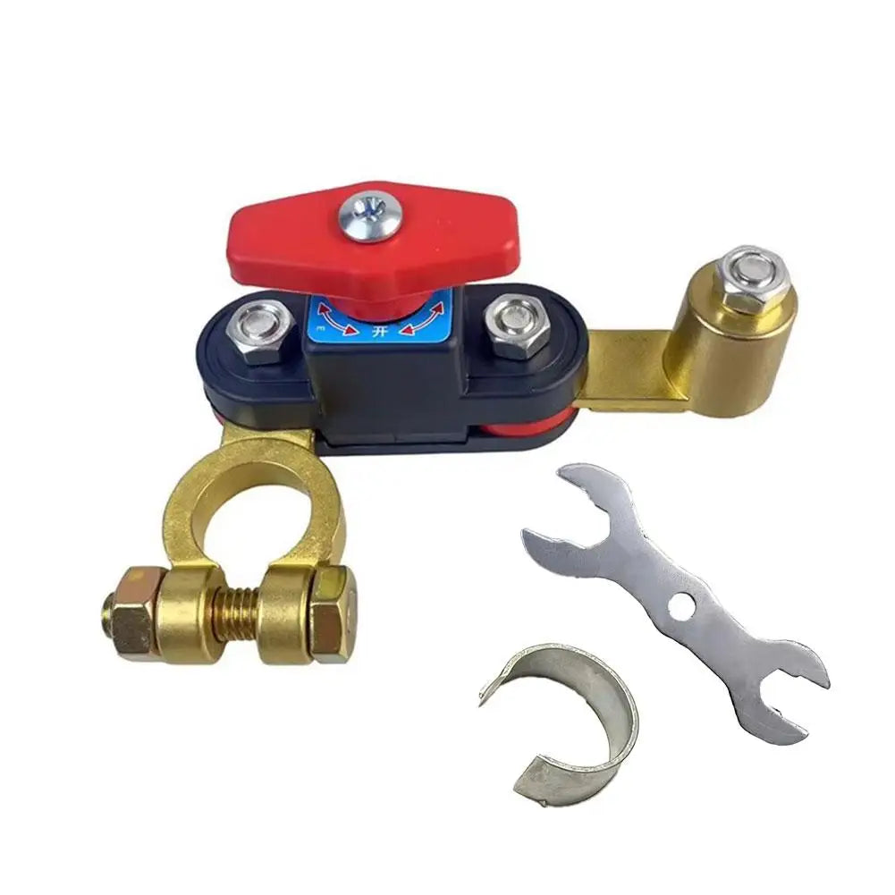 12V-24V Car Battery Disconnect Switch Car Double-sided rotation Anti-Leakage Switch Isolator Bidirectional Joint For Cars Truck Oasis Select B copper plated