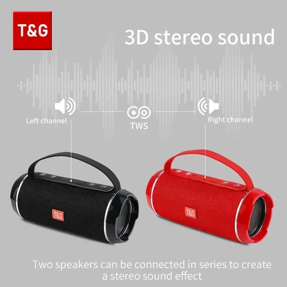 T&G Portable Bluetooth 5.3 Speaker – Waterproof, FM & Subwoofer