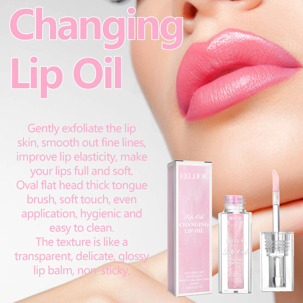 Color Changing Lip Oil Fades ＆ Smoothes Fine Lines On The Lips Moisturizes ＆ Prevents Dryness ＆ Cracking Color Changing Lip Care Oasis Select