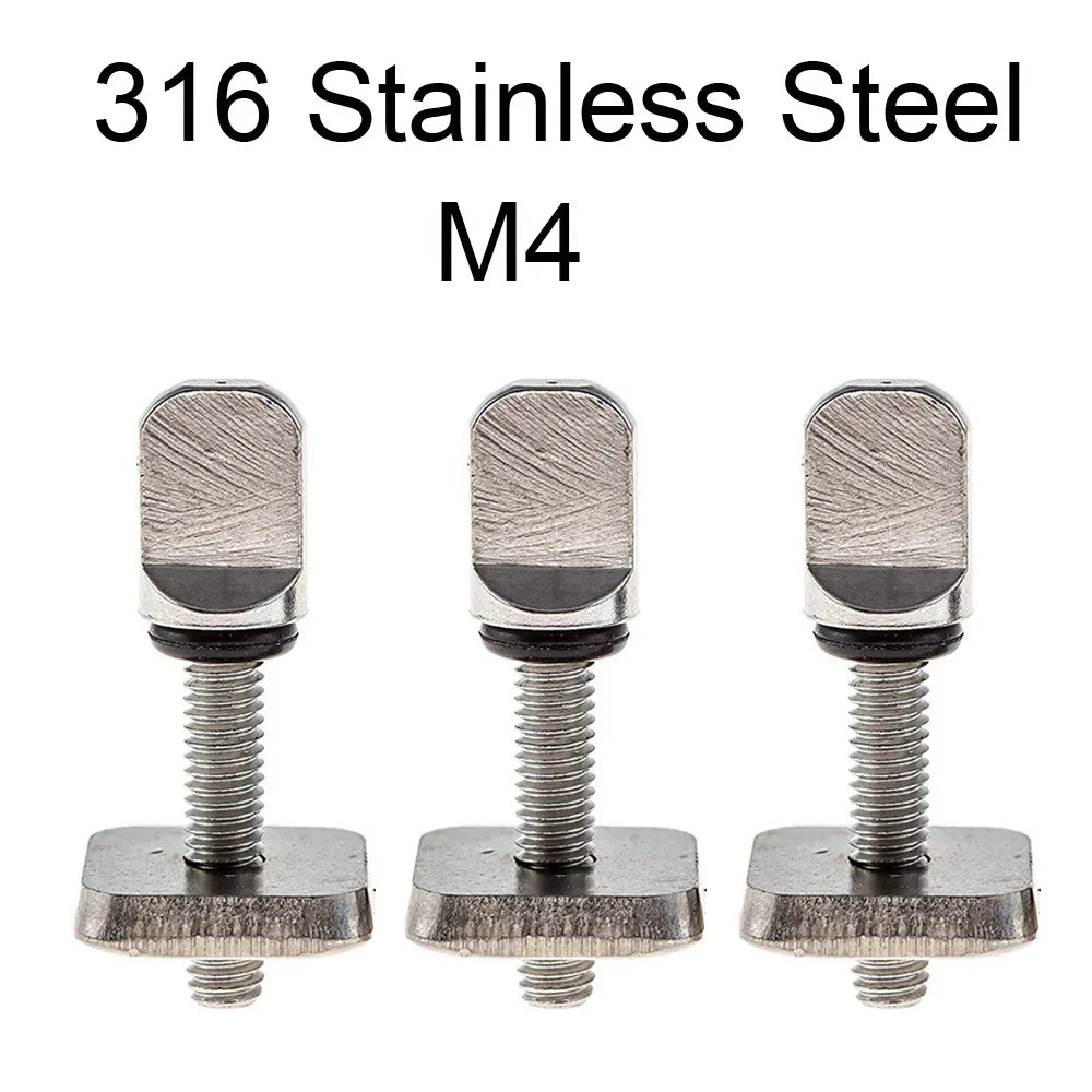 2sets M4 M5 Stainless Surf Fin Screws Plates Surfboard Longboard Screw Channel Sliding Fin Box Plate Smart Screw Oasis Select M4 316 3 Pieces