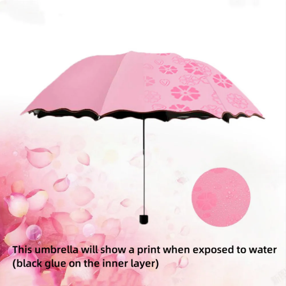 Magic Folding Umbrella with Rainwater Pattern Windproof and Sunshade Umbrella Outdoor Sports UV Protection Umbrella Oasis Select