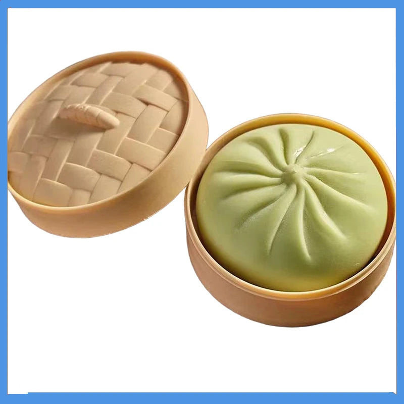 Colorful Dumpling Squishes Stress Balls Fidget Sensory Toys Simulation Food Squishies Bun with Steamer Squeeze Dough Ball Gifts Oasis Select A One Size