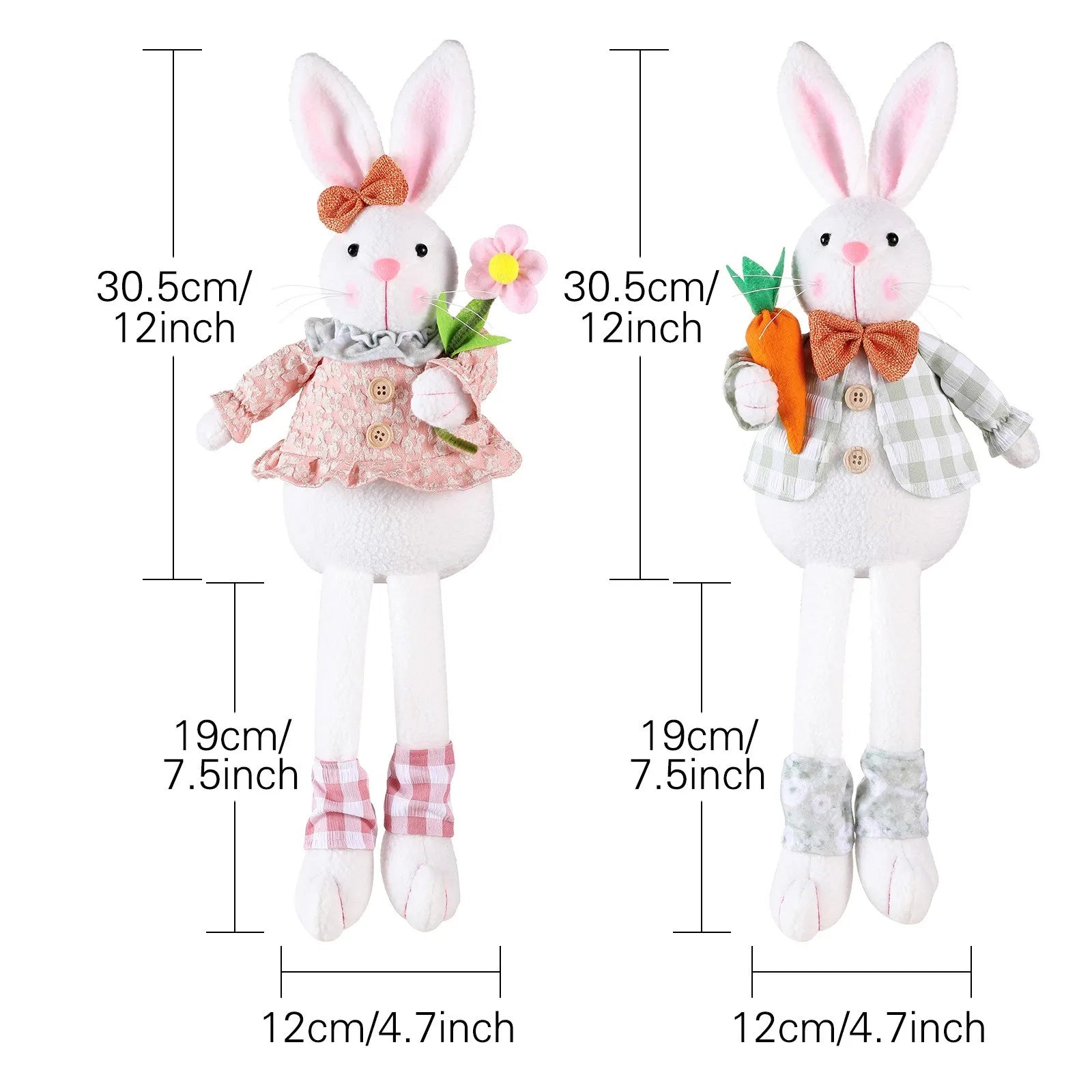 Easter Bunny Plush Figurine – Spring Home & Garden Decor Easter Bunny Figurine Oasis Select