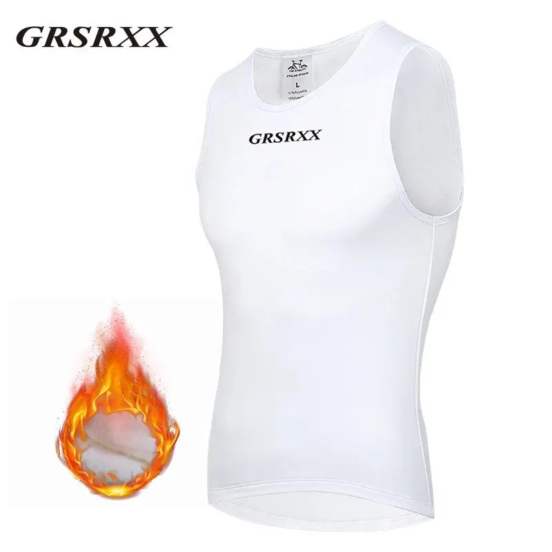 GRSRXX Winter Cycling Base Layer Sleeveless Fleece Sports Bike Jerseys Shirt Warm Bike Underwear Bicycle Vest For Men Women Oasis Select 02 M