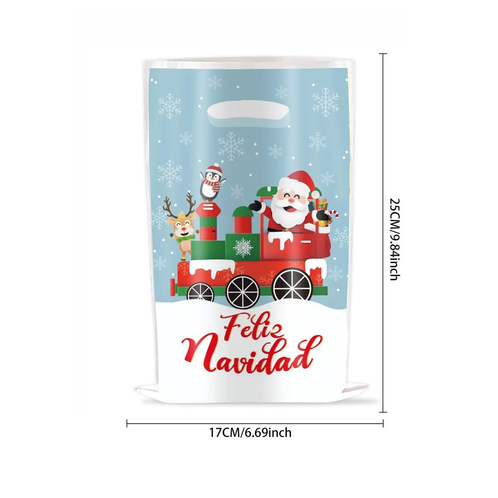 10pcs Christmas Bags Snowflakes Candy Gift Bags Merry Christmas Decoration Gift Wrapping Treat Bags New Year Packing Bag Oasis Select Christmas Car Other 25x17cm