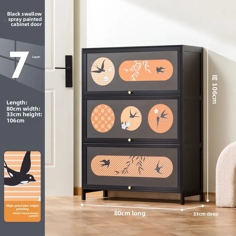 Multi-layer entrance to the home entrance, large-capacity storage storage cabinet integrated against the wall Oasis Select Seven floors 80