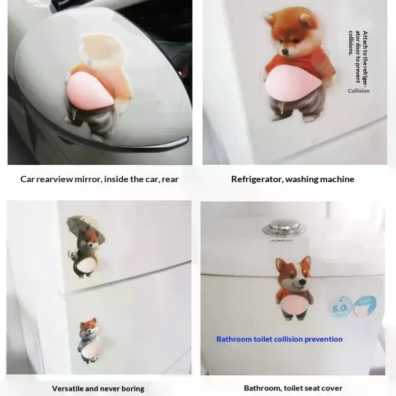 2pcs 3D Shiba Inu Stickers Cute Orange Chubby Silicone Self-Adhesive Decals for Apparel Oasis Select