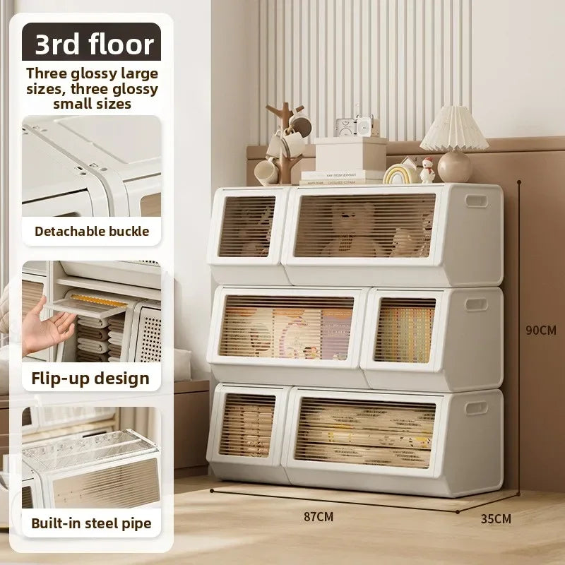 Oblique storage cabinet Children's toy storage rack Living room rack Bedroom finishing locker Multi-layer combination cabinet Oasis Select Pack of 6-D