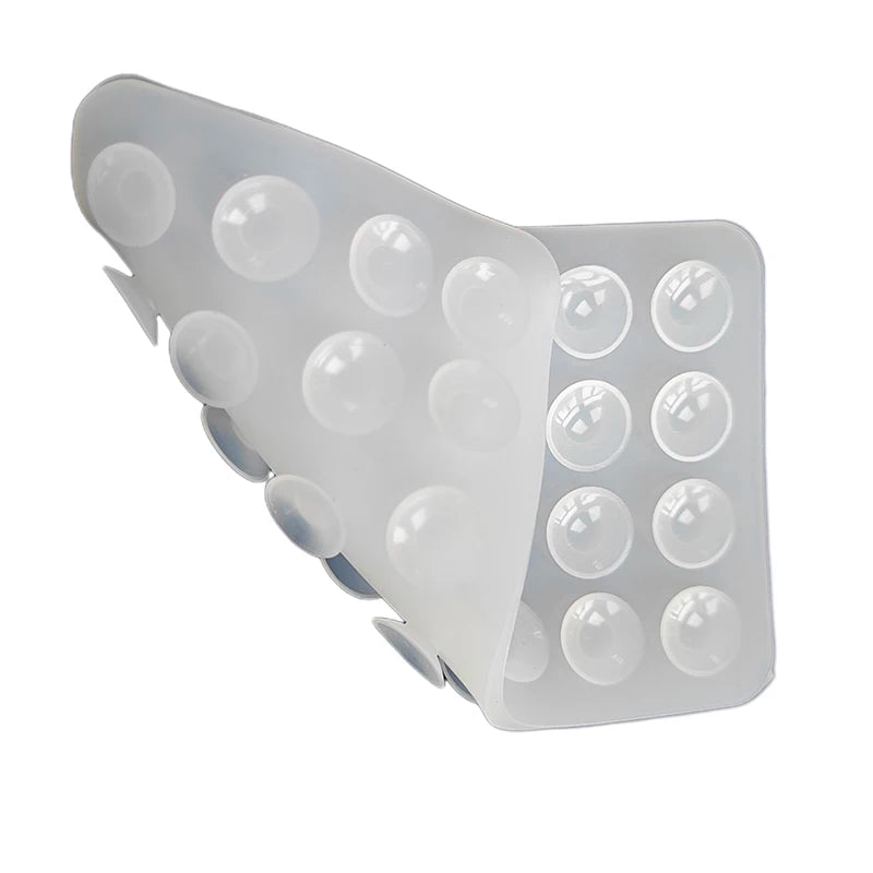 Silicone Suction Pad Double Sided For Mobile Phone Fixture Suction Cup Backed Adhesive Silicone Rubber Sucker Pad For Fixing Oasis Select Transparent