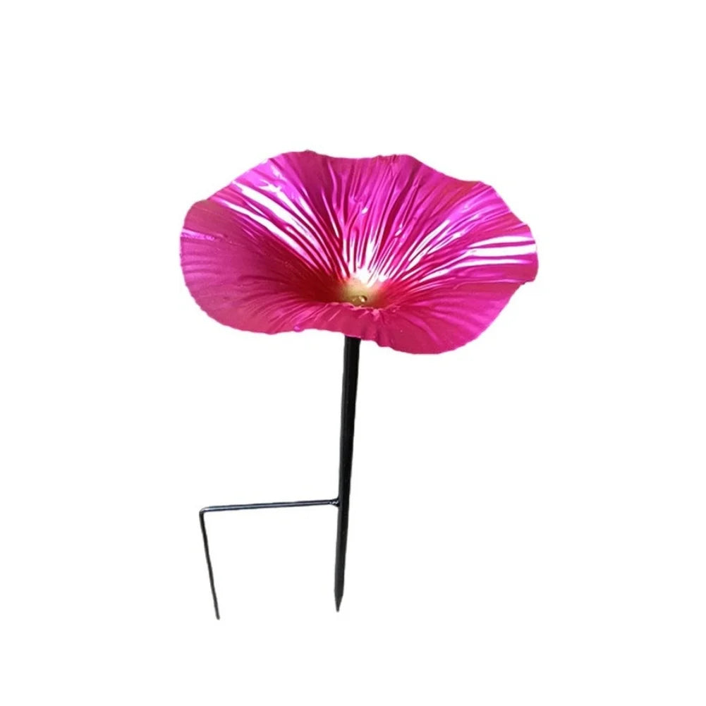 Flower Shaped Bird Feeder And Bath Metal Garden Decor For Outdoor Wildlife Watching Bee Watering Station Oasis Select Rose Red