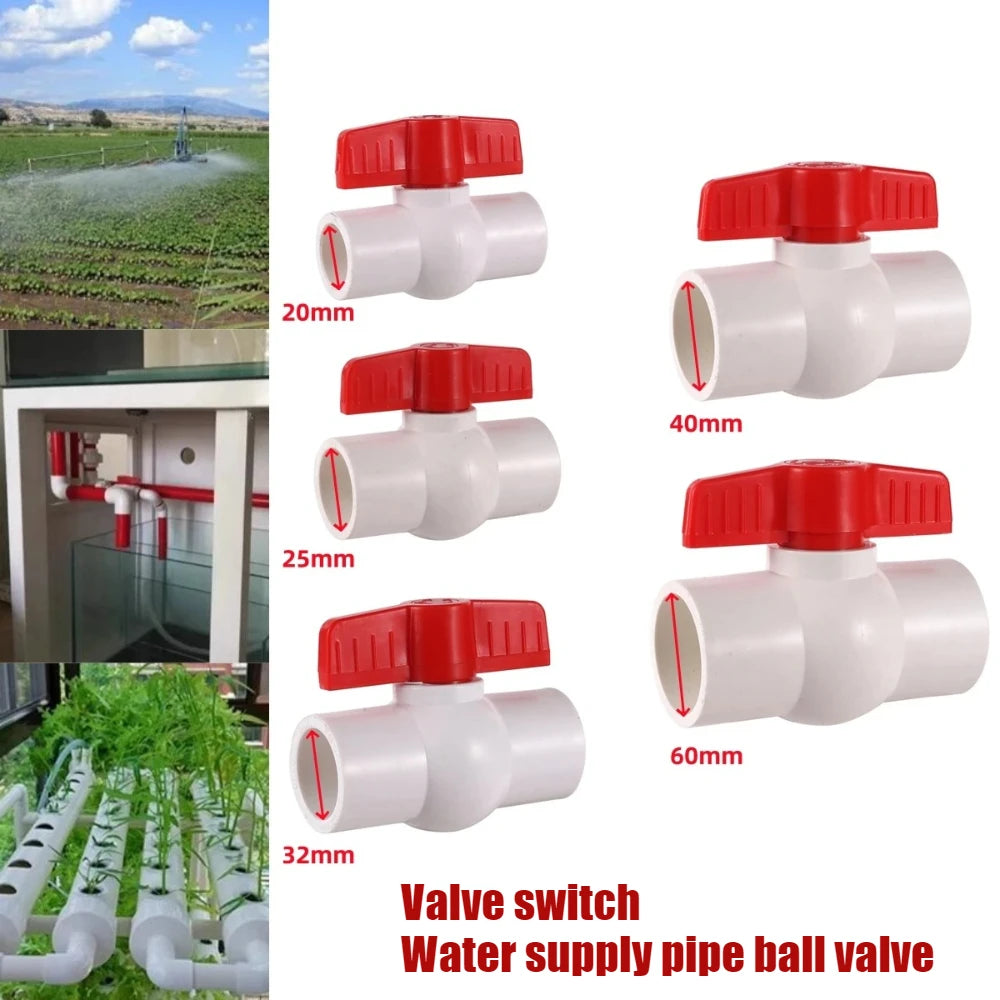 Butterfly Valve 20/25/32/40/60mm Connector Pipe PVC Garden Irrigation Aquarium Drainage System Water Supply Fittings White Oasis Select