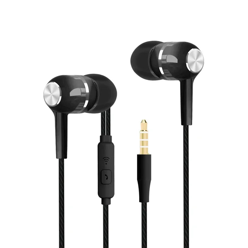 1/2/4pcs Mobile Wired Headphones Sport Earphone In Ear 3.5 Sport Earbuds Headset Mic Music Earphones for Phones Oasis Select Black