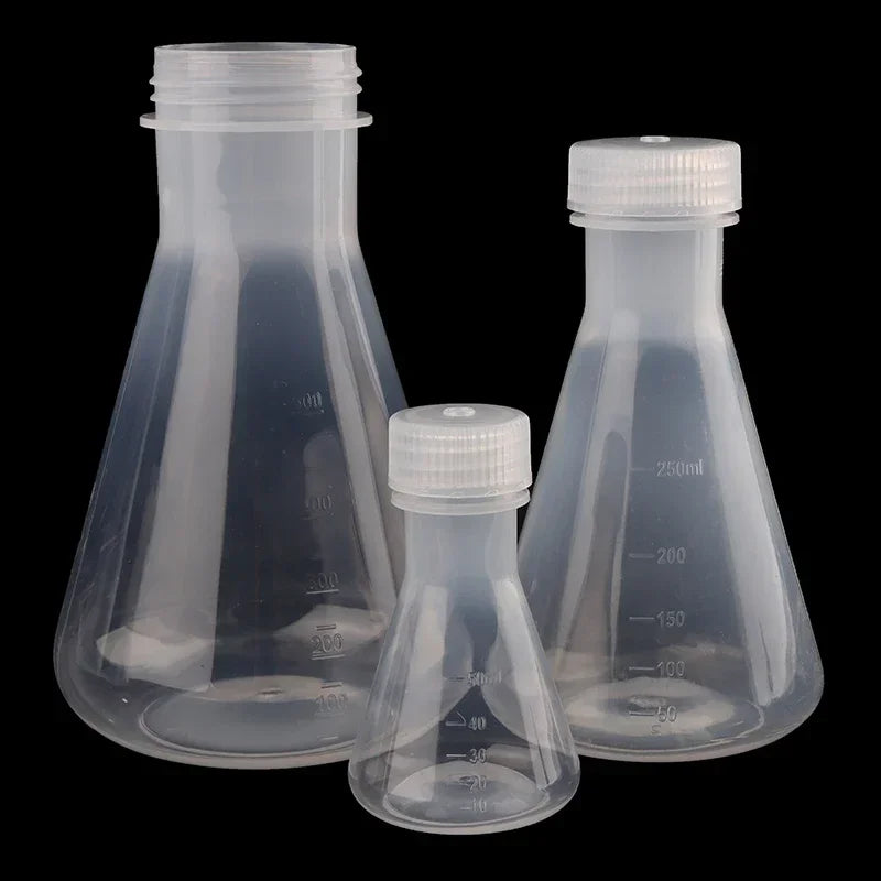 50ml To 1000ml Lab Plastic Erlenmeyer Flask Conical Container Bottle With Screw Cap For Laboratory Experiment Oasis Select