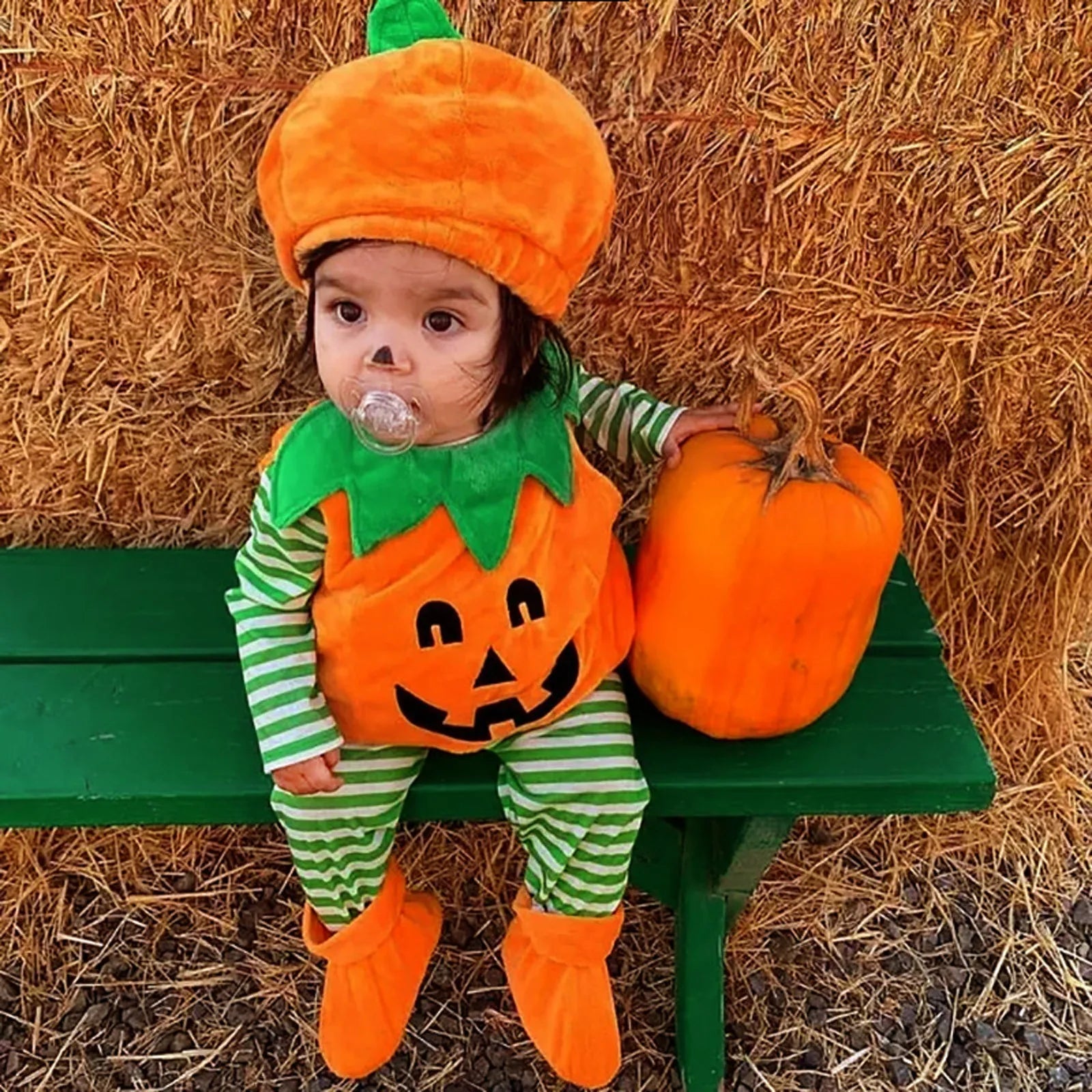 Halloween Pumpkin Costume Kids Children Hat Cosplay for Baby Girls Boys Stage Performance Holiday Party Clothing Suit Gifts Oasis Select