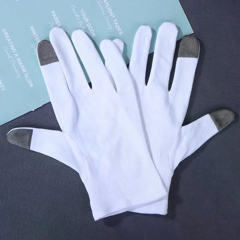 Soft Cotton Moisturizing Gloves For Dry Cracked Hands Bedtime Spa Treatment Lotion Locking Exfoliating Oasis Select