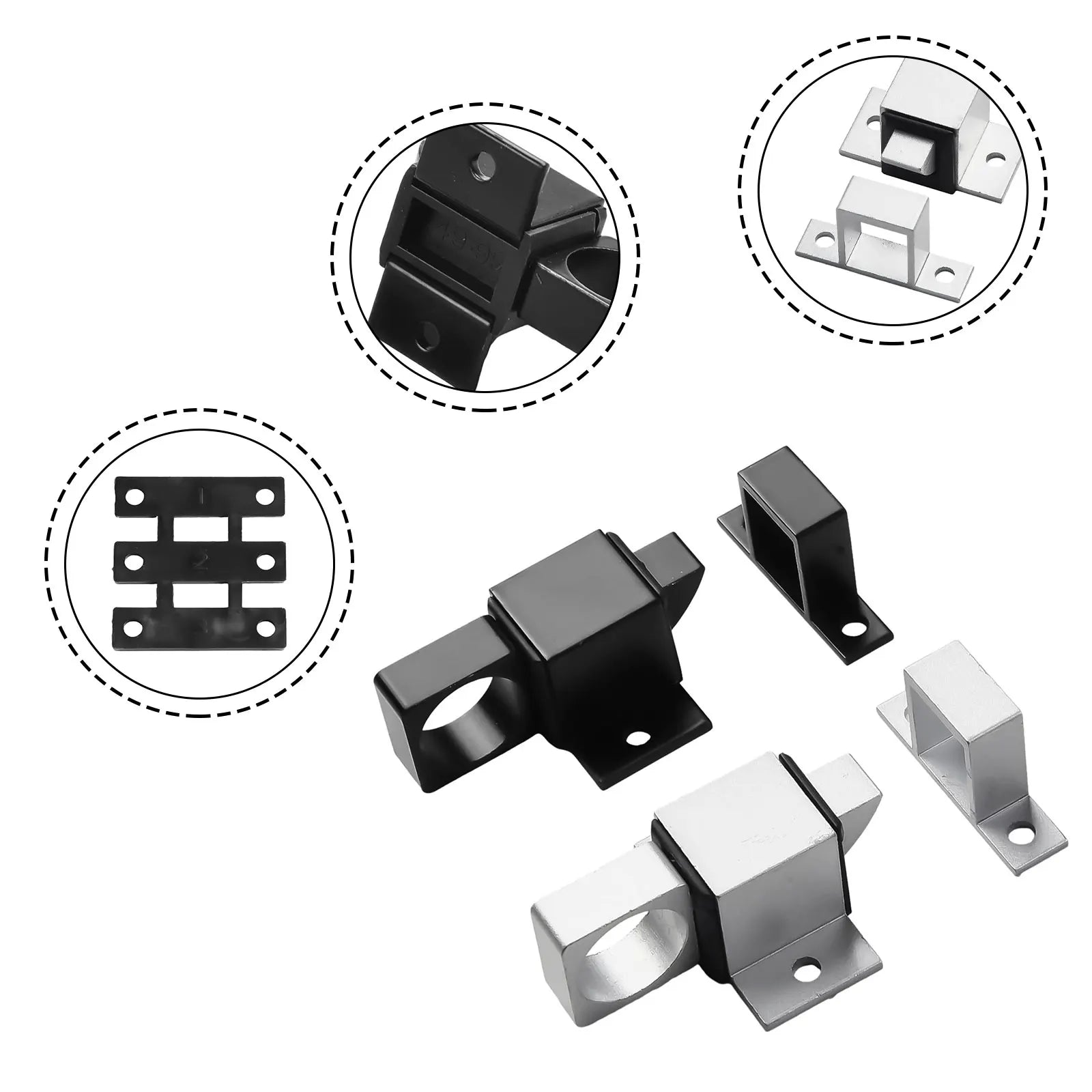 Automatic Door Bolt Latch Self-closing Security Pull-Ring Spring Bounce Door Bolt Lock Automatic Latch Lock Oasis Select