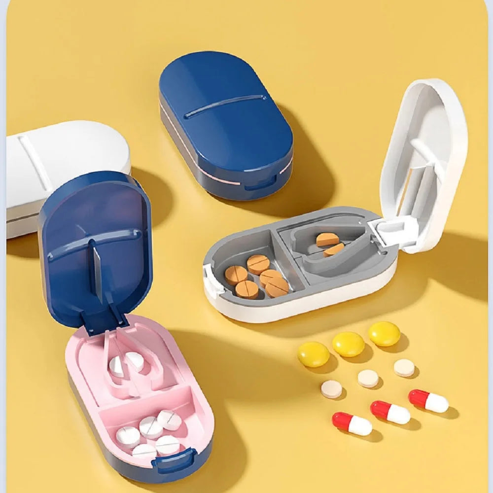 Portable Pill Cutter & Crusher with Storage Box | Steel Blade