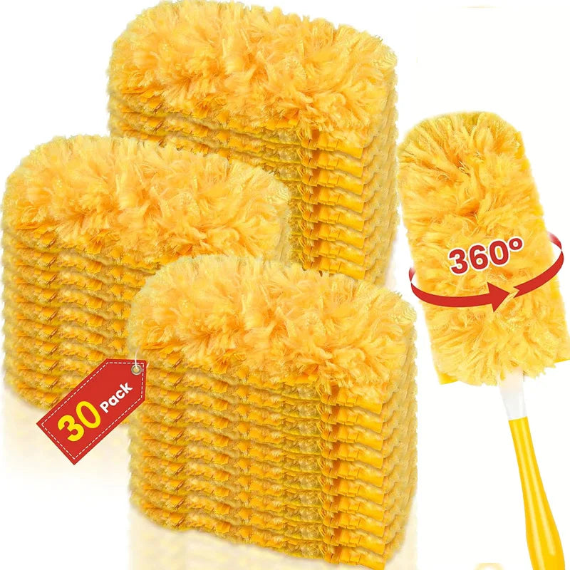 Single-sided 360 ° electrostatic precipitator for cleaning dust spider web cleaning disposable feather duster roof and desktop Oasis Select 1 handle30PCS