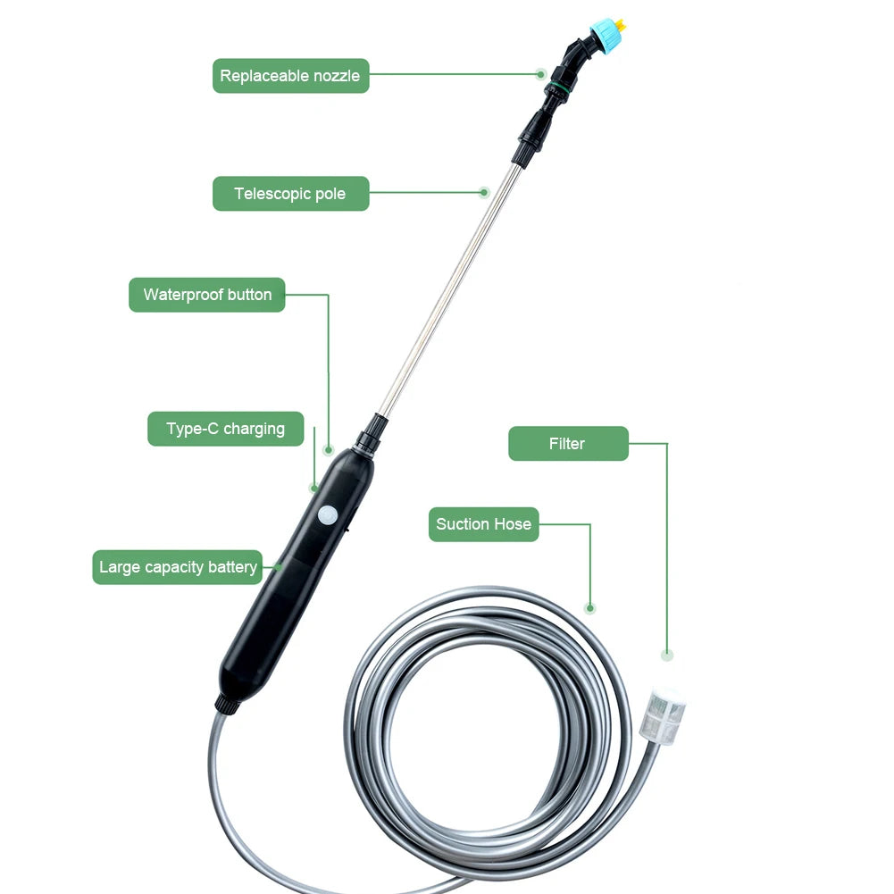 5L Agricultural Electric Sprayer 2 Modes Electric Plant Sprayer 1800mAh/2400mAh Garden Irrigation Sprinkler Garden Watering Tool Oasis Select