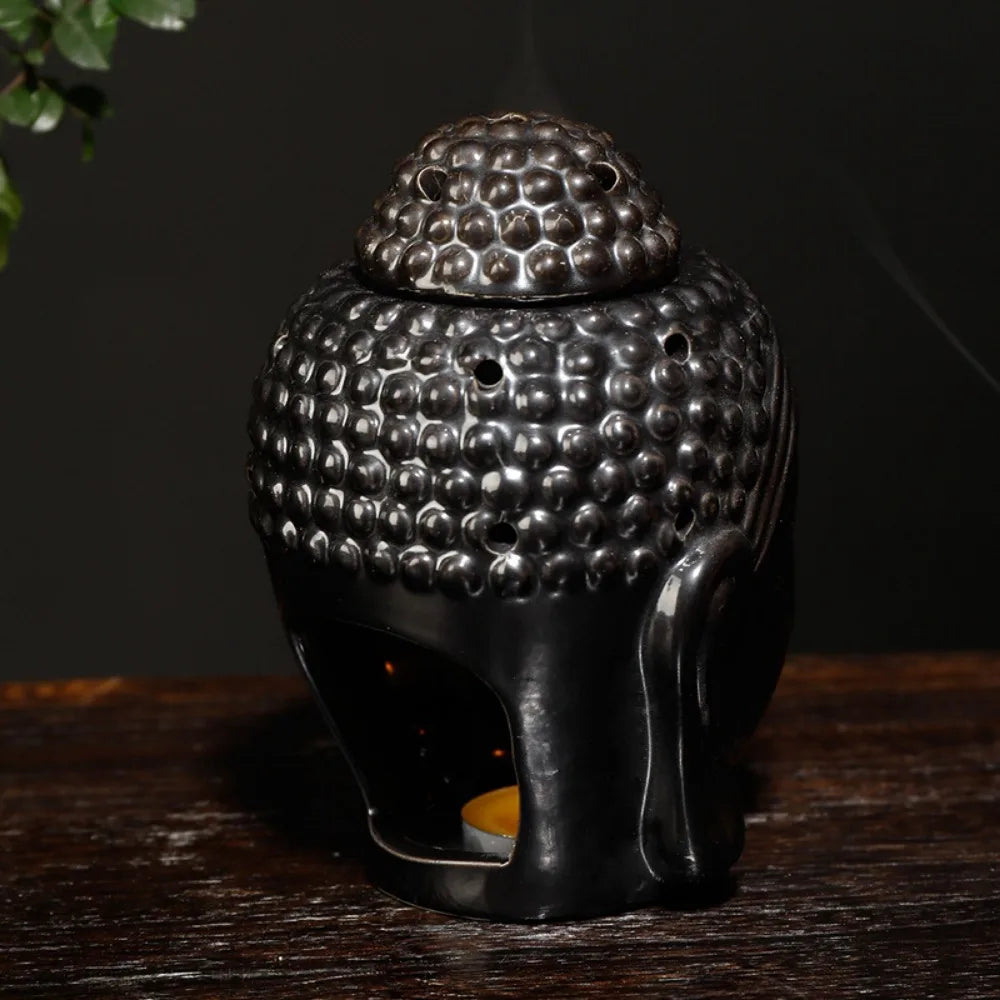 Ceramic Head Aromatherapy Burner Indoor Household Essential Oil Special Incense Burner Handicraft Home Ornament Decoration Oasis Select