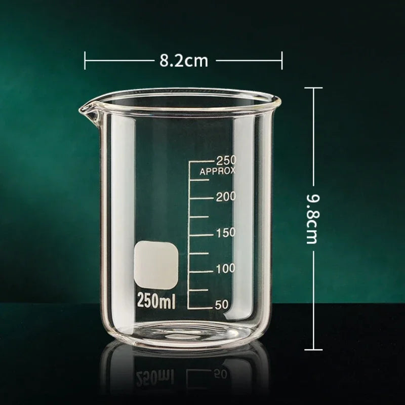 Glass Measuring Cup High Borosilicate Clear Scale Cup Heat-resisting Laboratory Beaker Kitchen Baking 50/100/150/250/500/1000ml Oasis Select 250ml 50-1000ml